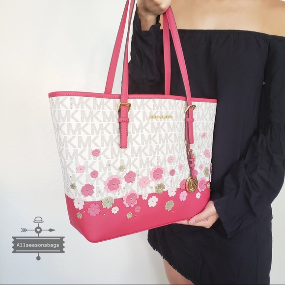 NWT Michael Kors Medium carryall tote floral bag - Picture 3 of 7